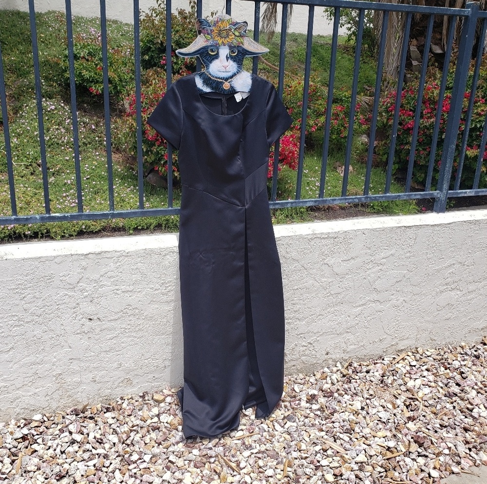 Black Satin Maxi Dress